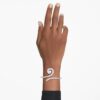Ariana Grande X Swarovski Bangle Crystal Pearl, Baguette Cut, White, Rhodium Plated