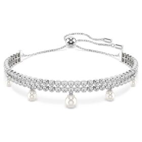 Ariana Grande X Swarovski Bracelet Crystal Pearl, Round Cut, White, Rhodium Plated Ariana Grande X Swarovski Bracelet Crystal Pearl, Round Cut, White, Rhodium Plated