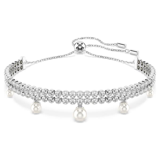 Ariana Grande X Swarovski Bracelet Crystal Pearl, Round Cut, White, Rhodium Plated Ariana Grande X Swarovski Bracelet Crystal Pearl, Round Cut, White, Rhodium Plated