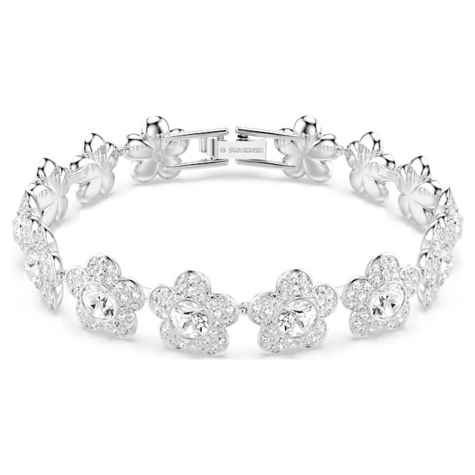 Ariana Grande X Swarovski Bracelet Round Cut, Flower, White, Rhodium Plated Ariana Grande X Swarovski Bracelet Round Cut, Flower, White, Rhodium Plated