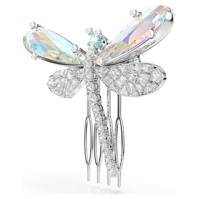 Ariana Grande X Swarovski Brooch and Hair Accessory Crystal Pearl, Mixed Cuts, Dragonfly, White, Rhodium Plated Ariana Grande X Swarovski Brooch and Hair Accessory Crystal Pearl, Mixed Cuts, Dragonfly, White, Rhodium Plated