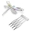 Ariana Grande X Swarovski Brooch and Hair Accessory Crystal Pearl, Mixed Cuts, Dragonfly, White, Rhodium Plated Ariana Grande X Swarovski Brooch and Hair Accessory Crystal Pearl, Mixed Cuts, Dragonfly, White, Rhodium Plated