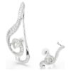 Ariana Grande X Swarovski Clip Earrings Asymmetrical Design, Crystal Pearl, Baguette Cut, White, Rhodium Plated Ariana Grande X Swarovski Clip Earrings Asymmetrical Design, Crystal Pearl, Baguette Cut, White, Rhodium Plated