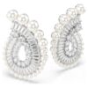 Ariana Grande X Swarovski Drop Earrings Crystal Pearl, Mixed Cuts, White, Rhodium Plated