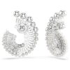 Ariana Grande X Swarovski Drop Earrings Crystal Pearl, Mixed Cuts, White, Rhodium Plated