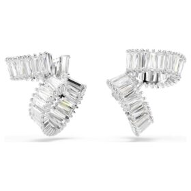 Ariana Grande X Swarovski Ear Cuffs Baguette Cut, White, Rhodium Plated