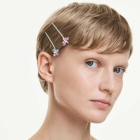Ariana Grande X Swarovski Hair Pin Mixed Cuts, Dragonfly, Flower, Multicolored, Rhodium Plated
