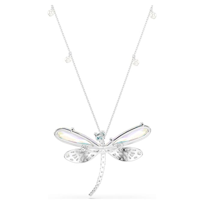 Ariana Grande X Swarovski Pendant and Brooch Crystal Pearl, Mixed Cuts, Dragonfly, White, Rhodium Plated Ariana Grande X Swarovski Pendant and Brooch Crystal Pearl, Mixed Cuts, Dragonfly, White, Rhodium Plated