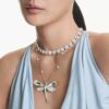 Ariana Grande X Swarovski Pendant and Brooch Crystal Pearl, Mixed Cuts, Dragonfly, White, Rhodium Plated Ariana Grande X Swarovski Pendant and Brooch Crystal Pearl, Mixed Cuts, Dragonfly, White, Rhodium Plated