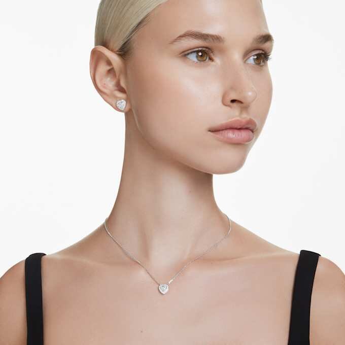 Ariana Grande X Swarovski Pendant Mixed Cuts, Heart, White, Rhodium Plated Ariana Grande X Swarovski Pendant Mixed Cuts, Heart, White, Rhodium Plated