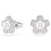 Ariana Grande X Swarovski Stud Earrings Crystal Pearl, Round Cut, Flower, White, Rhodium Plated Ariana Grande X Swarovski Stud Earrings Crystal Pearl, Round Cut, Flower, White, Rhodium Plated