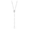 Ariana Grande X Swarovski Y Necklace Mixed Cuts, Crystal Pearl, Heart, White, Rhodium Plated Ariana Grande X Swarovski Y Necklace Mixed Cuts, Crystal Pearl, Heart, White, Rhodium Plated