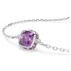 Birthstone Bracelet Square Cut, February, Purple, Rhodium Plated Birthstone Bracelet Square Cut, February, Purple, Rhodium Plated