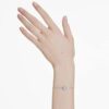 Birthstone Bracelet Square Cut, March, Blue, Rhodium Plated Birthstone Bracelet Square Cut, March, Blue, Rhodium Plated