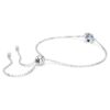 Birthstone Bracelet Square Cut, March, Blue, Rhodium Plated Birthstone Bracelet Square Cut, March, Blue, Rhodium Plated