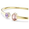 Chroma Bangle Mixed Cuts, Multicolored, Gold-Tone Plated Chroma Bangle Mixed Cuts, Multicolored, Gold-Tone Plated