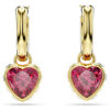 Chroma Drop Earrings Heart, Red, Gold-Tone Plated Chroma Drop Earrings Heart, Red, Gold-Tone Plated