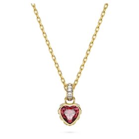Chroma Pendant Heart, Red, Gold-Tone Plated