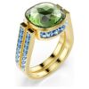 Chroma Ring Cushion Cut, Multicolored, Gold-Tone Plated Chroma Ring Cushion Cut, Multicolored, Gold-Tone Plated