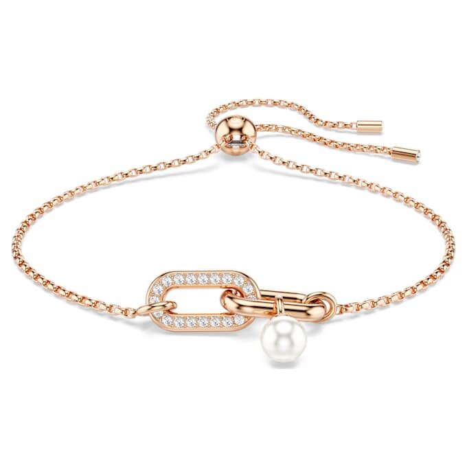 Constella Bracelet Crystal Pearl, Round Cut, White, Rose Gold-Tone Plated Constella Bracelet Crystal Pearl, Round Cut, White, Rose Gold-Tone Plated