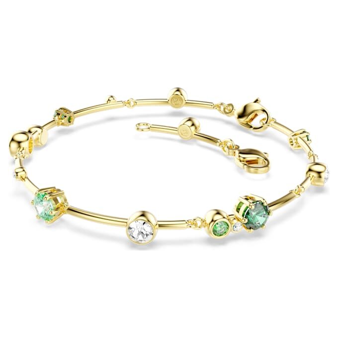Constella Bracelet Mixed Cuts, Green, Gold-Tone Plated Constella Bracelet Mixed Cuts, Green, Gold-Tone Plated