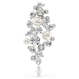 Constella Brooch Crystal Pearl, Round Cut, White, Rhodium Plated Constella Brooch Crystal Pearl, Round Cut, White, Rhodium Plated