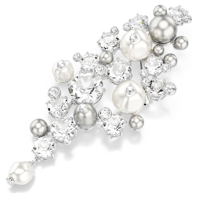 Constella Brooch Crystal Pearl, Round Cut, White, Rhodium Plated Constella Brooch Crystal Pearl, Round Cut, White, Rhodium Plated
