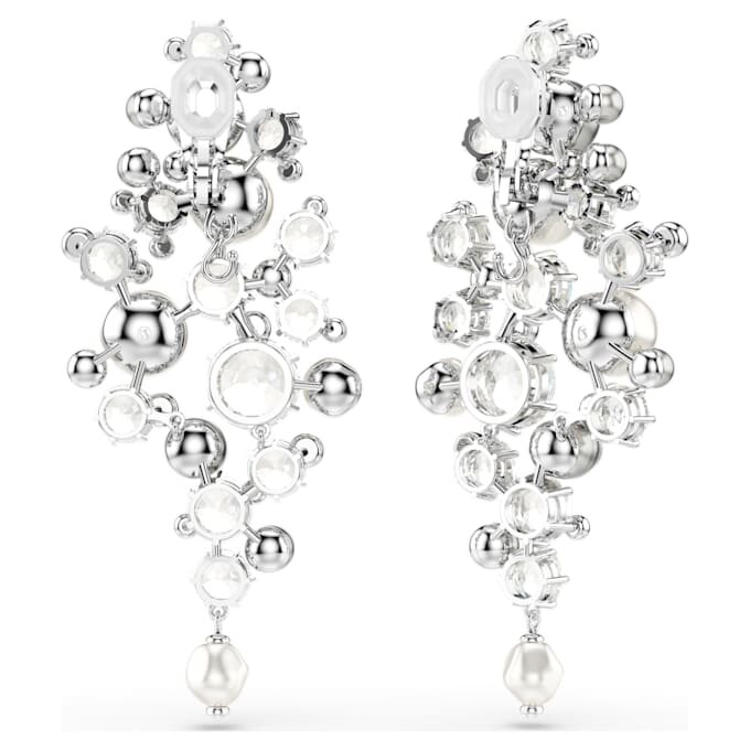 Constella Earrings Crystal Pearl, Round Cut, White, Rhodium Plated Constella Earrings Crystal Pearl, Round Cut, White, Rhodium Plated