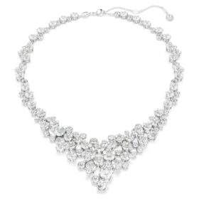 Constella Necklace Mixed Cuts, Clasp, White, Rhodium Plated