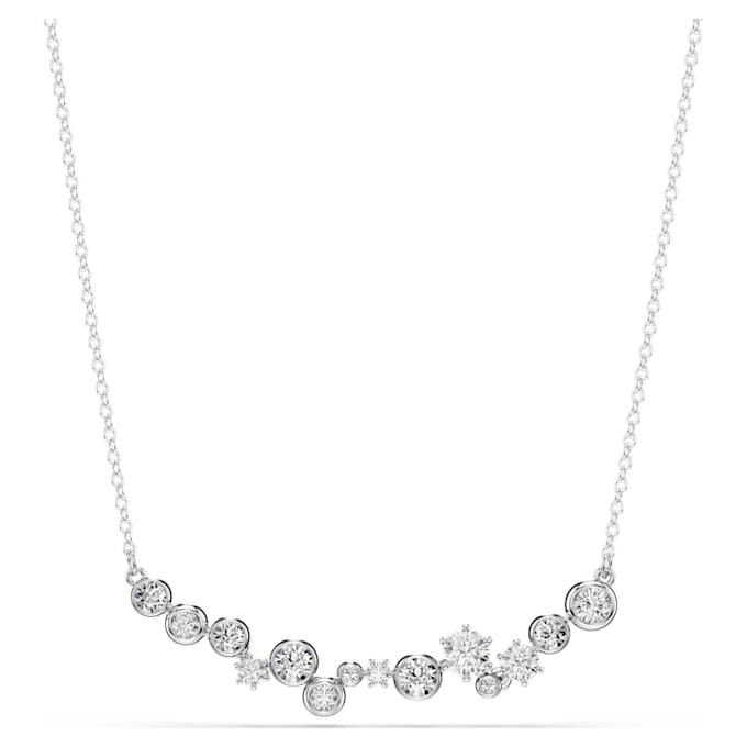 Constella Necklace Mixed Cuts, White, Rhodium Plated Constella Necklace Mixed Cuts, White, Rhodium Plated