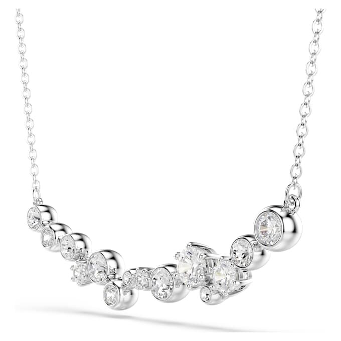 Constella Necklace Mixed Cuts, White, Rhodium Plated Constella Necklace Mixed Cuts, White, Rhodium Plated