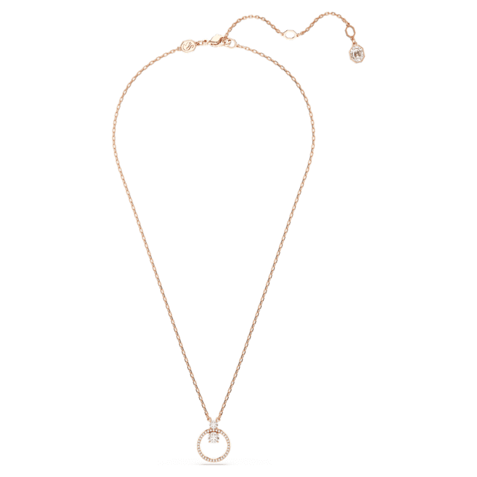 Constella Pendant Pavé, Round Cut, White, Rose Gold-Tone Plated Constella Pendant Pavé, Round Cut, White, Rose Gold-Tone Plated