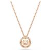 Constella Pendant Round Cut, Dancing Stone, Pink, Rose Gold-Tone Plated Constella Pendant Round Cut, Dancing Stone, Pink, Rose Gold-Tone Plated