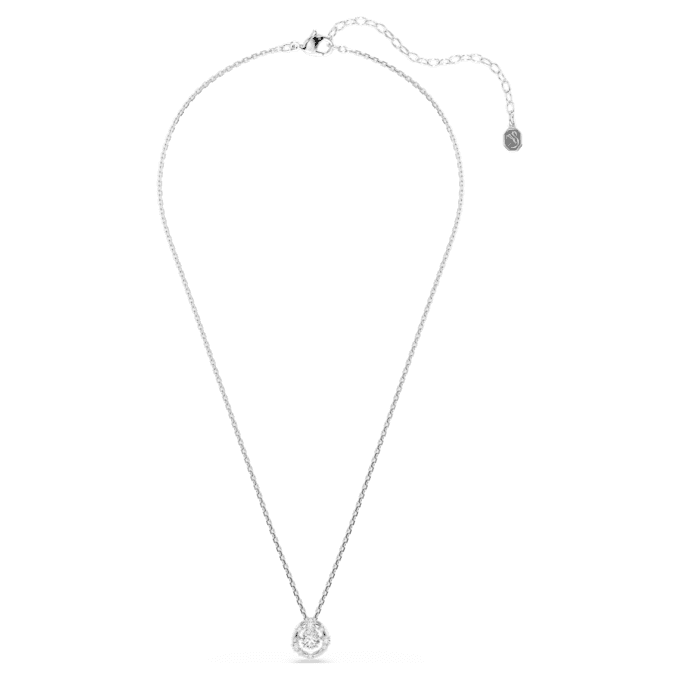 Constella Pendant Round Cut, Dancing Stone, White, Rhodium Plated Constella Pendant Round Cut, Dancing Stone, White, Rhodium Plated