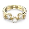 Constella Ring Set (2), Round Cut, White, Gold-Tone Plated