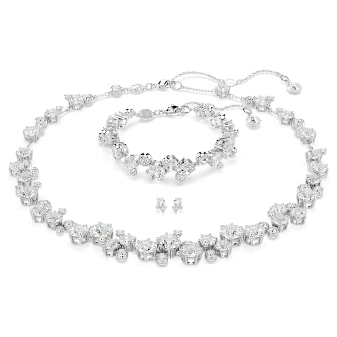 Constella Set Mixed Cuts, White, Rhodium Plated Constella Set Mixed Cuts, White, Rhodium Plated
