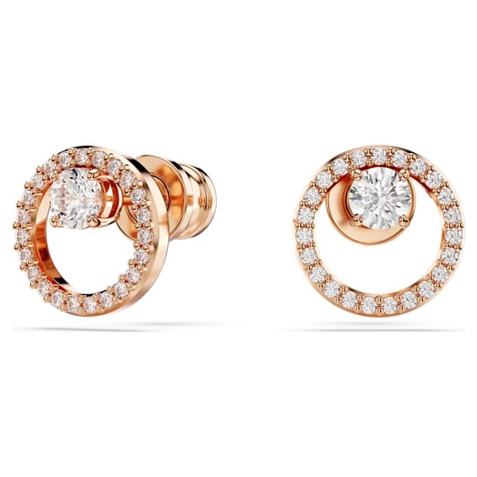 Constella Stud Earrings Round Cut, White, Rose Gold-Tone Plated Constella Stud Earrings Round Cut, White, Rose Gold-Tone Plated