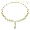 Constella Y Necklace Mixed Cuts, Green, Gold-Tone Plated Constella Y Necklace Mixed Cuts, Green, Gold-Tone Plated