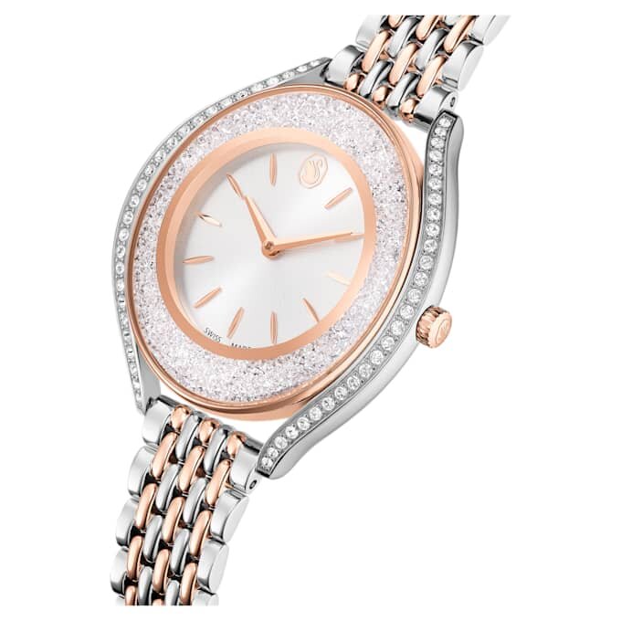 Crystalline Aura Watch Swiss Made, Metal Bracelet, Rose Gold Tone, Mixed Metal Finish Crystalline Aura Watch Swiss Made, Metal Bracelet, Rose Gold Tone, Mixed Metal Finish