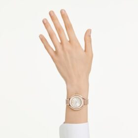Crystalline Aura Watch Swiss Made, Metal Bracelet, Rose Gold Tone, Rose Gold-Tone Finish