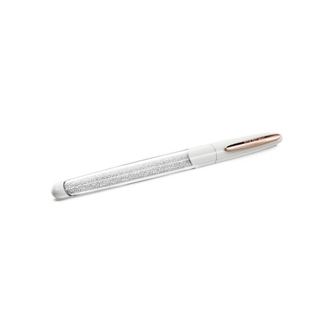 Crystalline Rollerball Pen White, Rose Gold-Tone Plated Crystalline Rollerball Pen White, Rose Gold-Tone Plated