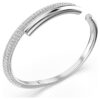 Dextera Bangle Magnetic Closure, White, Rhodium Plated Dextera Bangle Magnetic Closure, White, Rhodium Plated