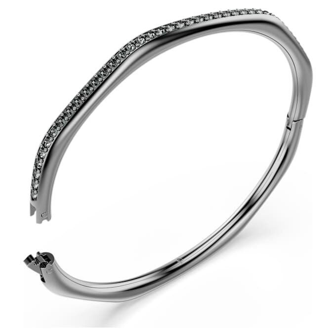 Dextera Bangle Octagon Shape, Round Cut, White, Ruthenium Plated Dextera Bangle Octagon Shape, Round Cut, White, Ruthenium Plated