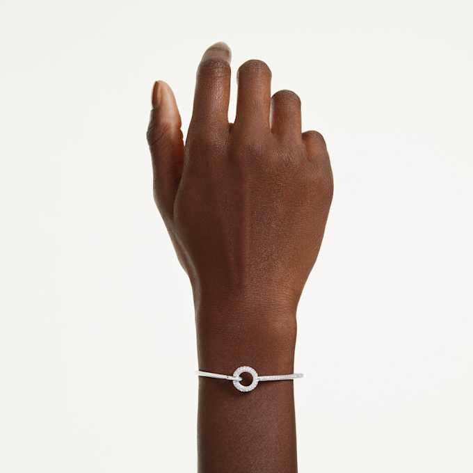 Dextera Bangle Round Cut, White, Rhodium Plated Dextera Bangle Round Cut, White, Rhodium Plated