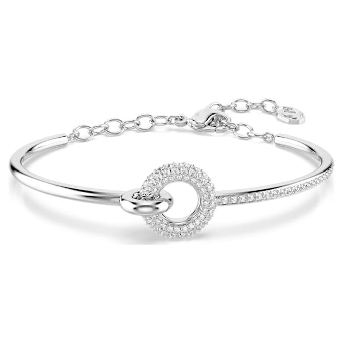 Dextera Bangle Round Cut, White, Rhodium Plated Dextera Bangle Round Cut, White, Rhodium Plated