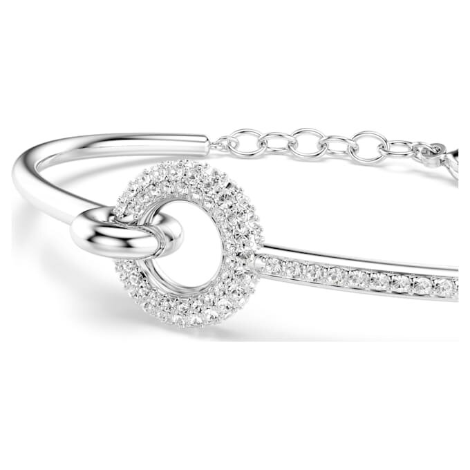 Dextera Bangle Round Cut, White, Rhodium Plated Dextera Bangle Round Cut, White, Rhodium Plated