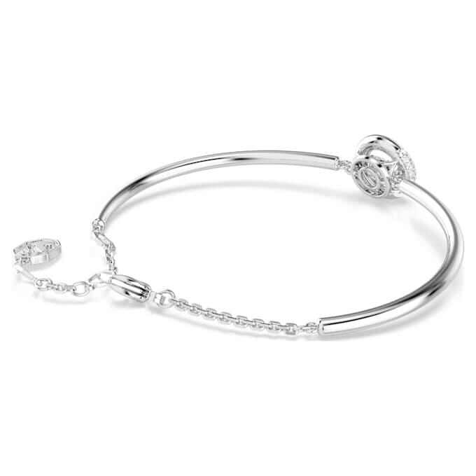 Dextera Bangle Round Cut, White, Rhodium Plated Dextera Bangle Round Cut, White, Rhodium Plated