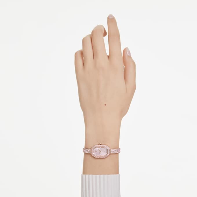 Dextera Bangle Watch Swiss Made, Metal Bracelet, Pink, Rose Gold-Tone Plated Dextera Bangle Watch Swiss Made, Metal Bracelet, Pink, Rose Gold-Tone Plated
