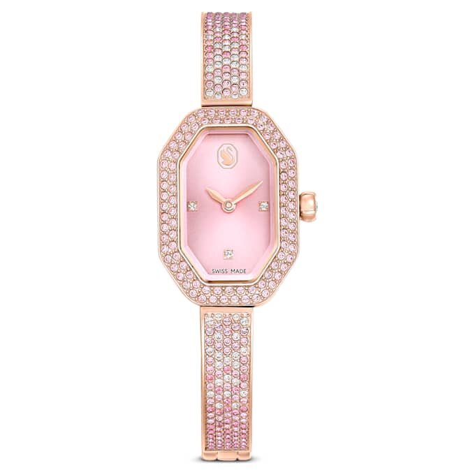 Dextera Bangle Watch Swiss Made, Metal Bracelet, Pink, Rose Gold-Tone Plated Dextera Bangle Watch Swiss Made, Metal Bracelet, Pink, Rose Gold-Tone Plated