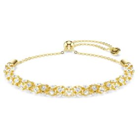 Dextera Bracelet Round Cut, White, Gold-Tone Finish